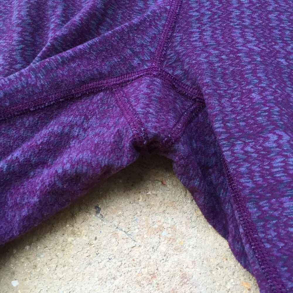 Lululemon Wunder Under Crop Purple Textured Leggings 2